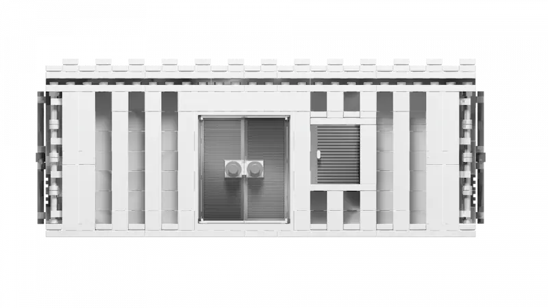 Fertiges Model des Energiecontainers der Firma Omexom aus Legosteinen